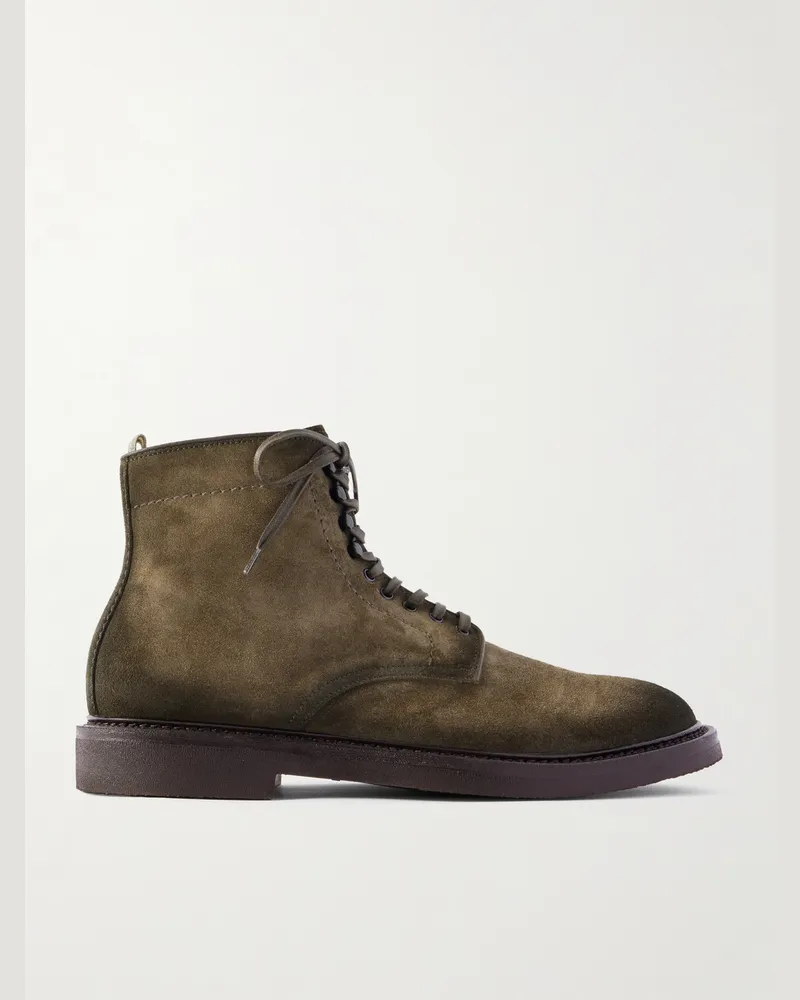 Officine Creative Italia Hopkins Flexi 203 Stiefel aus Veloursleder Grün