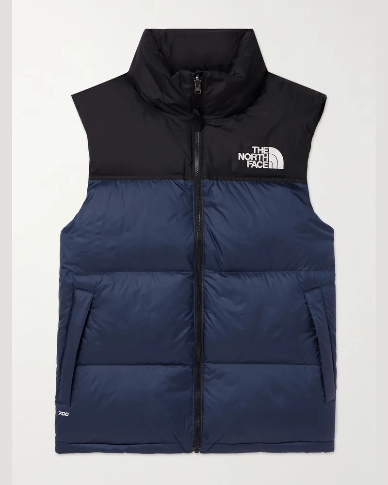 The North Face 1996 Retro Nuptse schmal geschnittene Daunenweste aus recyceltem Shell Blau