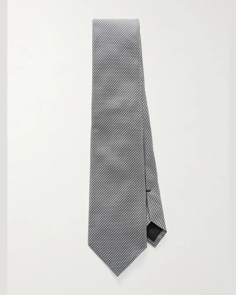 Tom Ford 8cm Silk-Jacquard Tie Gray