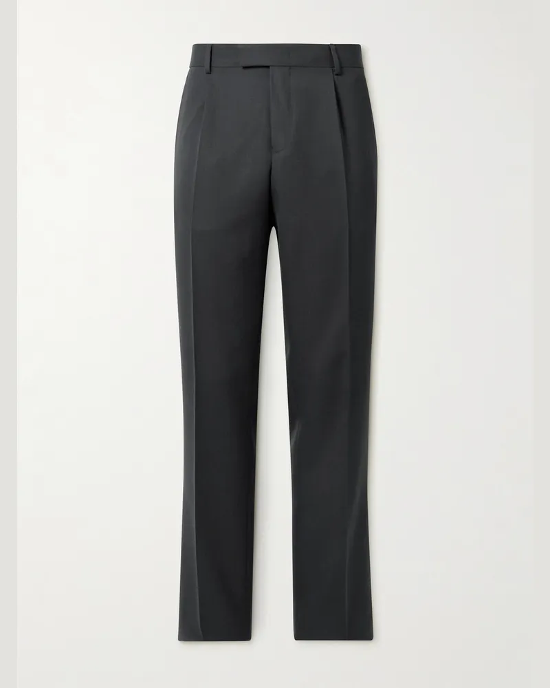MR P. Gerade geschnittene Anzughose aus Twill mit Falten Grau