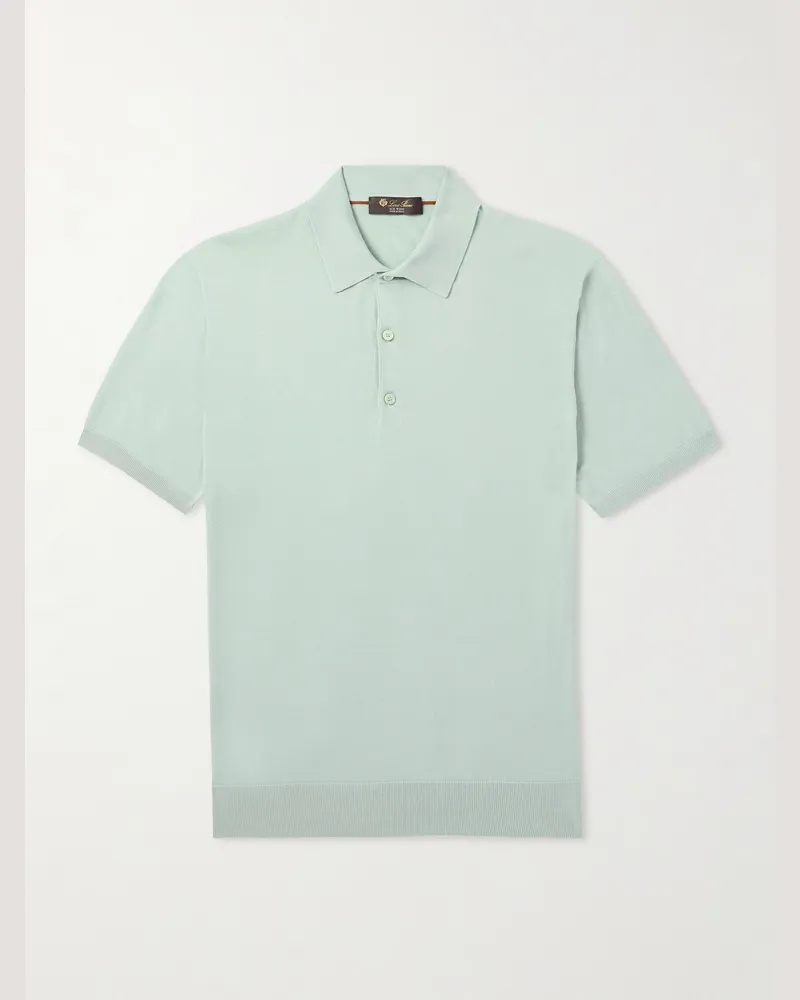 Loro Piana Polohemd aus Ice Wish®-Wolle Grün