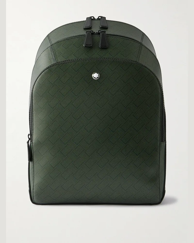 Montblanc Sartorial mittelgroßer Rucksack aus quergemasertem Leder Grün