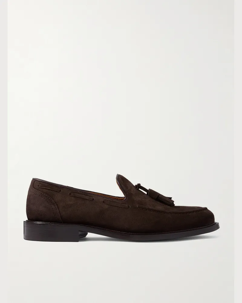 MR P. Scott Loafers aus Veloursleder mit Troddeln Braun