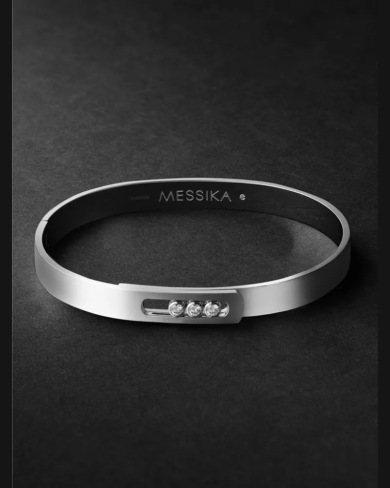 Messika Move Noa Armreif aus Weißgold mit Diamanten Silber
