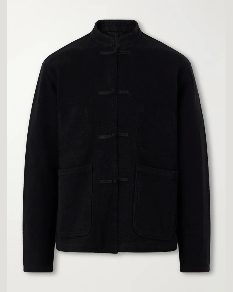 Blue Blue Japan Mandarin-Collar Cotton-Sashiko Jacket Black