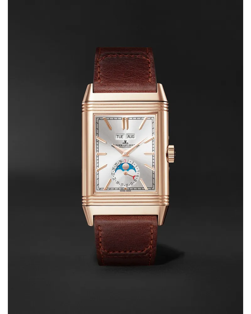 Jaeger-LeCoultre Reverso Tribute Duoface Calendar 494 Mm X 299 Uhr Aus 18 Karat RoséGold Mit Lederarmband Ref. Nr.: Q3912530 Silber