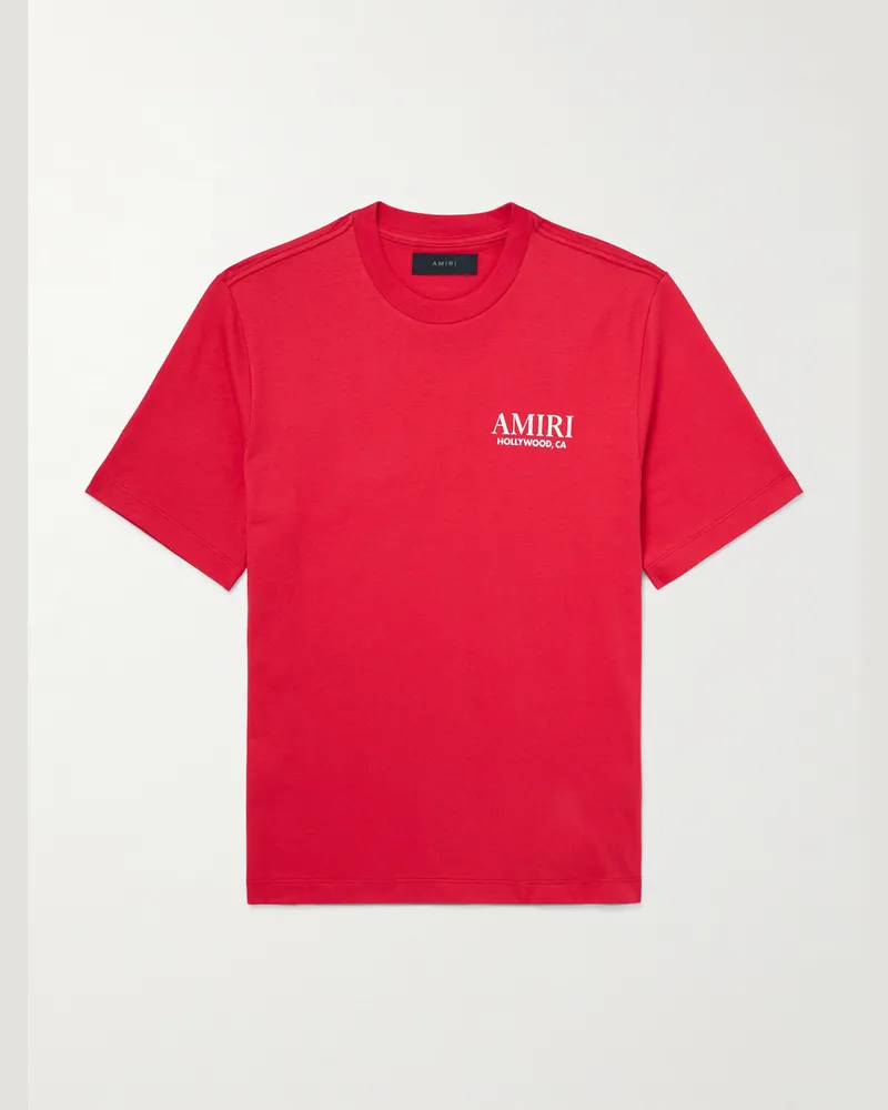 Amiri Bones T-Shirt aus Baumwoll-Jersey mit Logoprint Rot