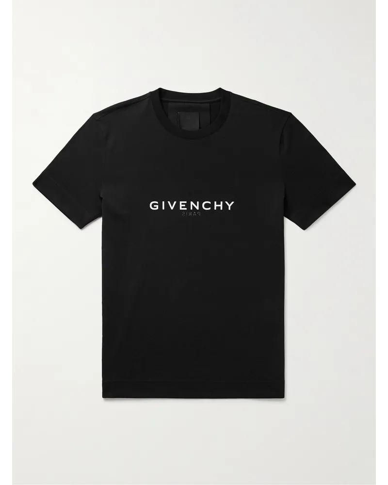 Givenchy T-Shirt aus Baumwoll-Jersey mit Logoprint Schwarz