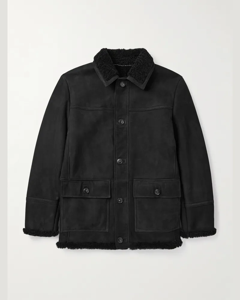 Canali Jacke aus Shearling Schwarz