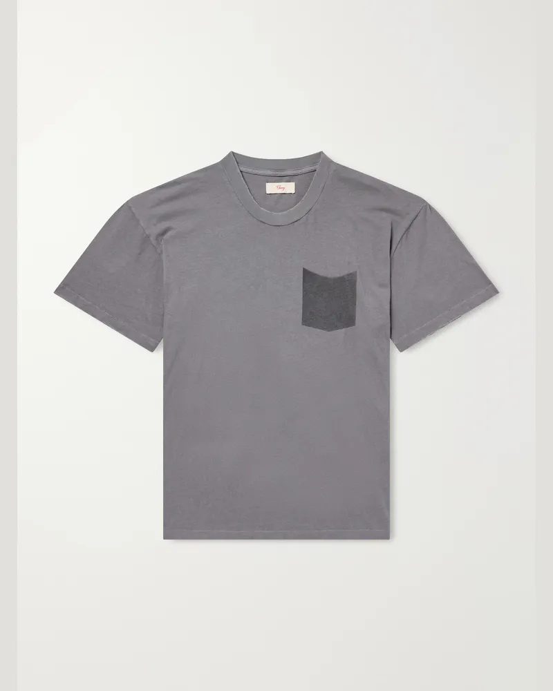 Cherry Los Angeles Printed Cotton-Jersey T-Shirt Gray