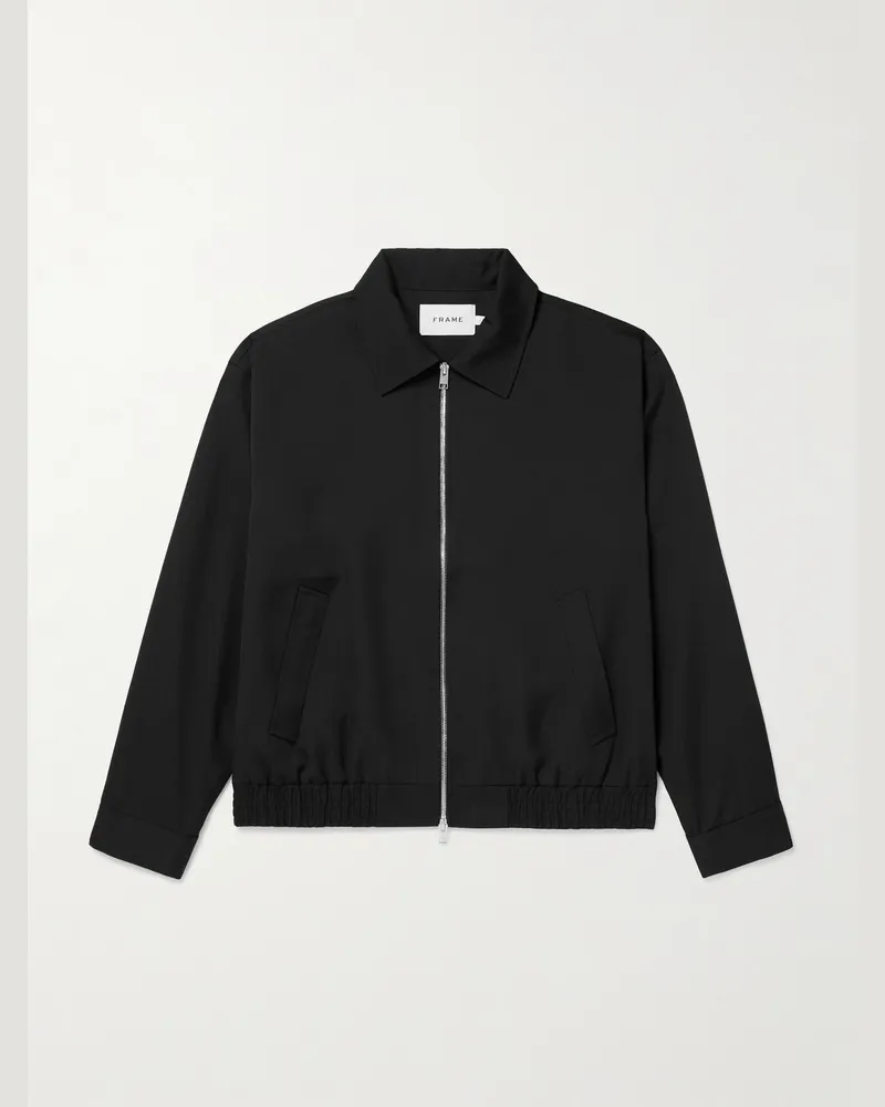Frame Denim Blouson aus Woll-Twill Schwarz