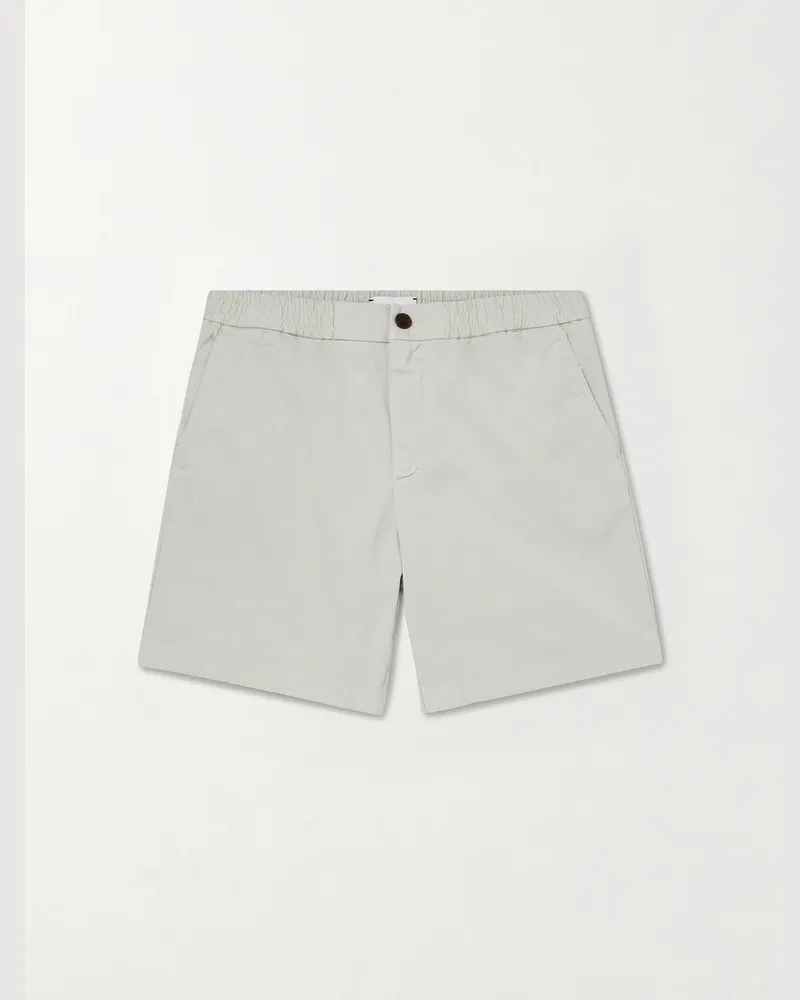 MR P. Straight-Leg Garment-Dyed Organic Cotton-Blend Twill Shorts Green