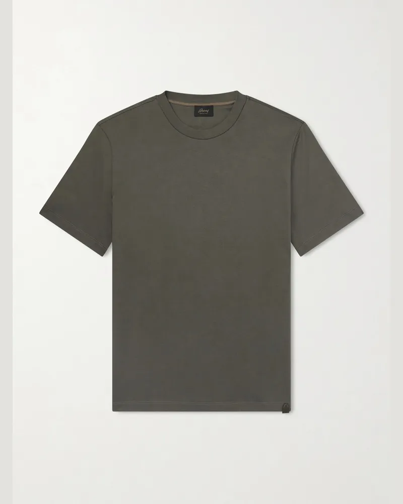 Brioni Cotton-Jersey T-Shirt Green