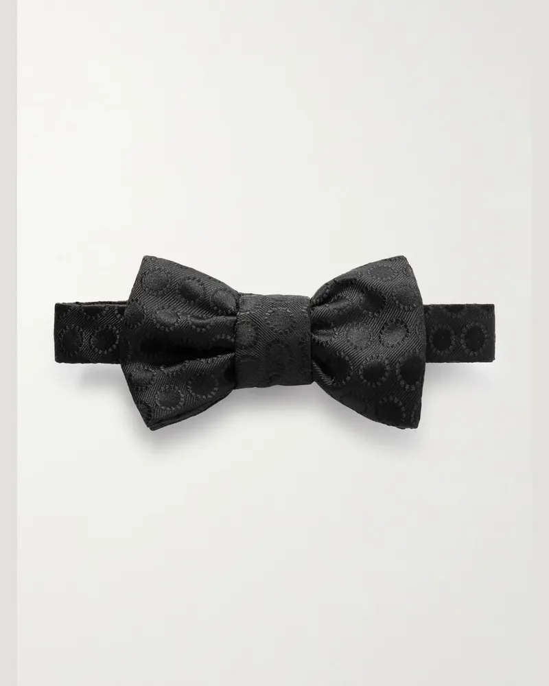 Charvet Vorgebundene Fliege aus Seide mit Stickereien Schwarz