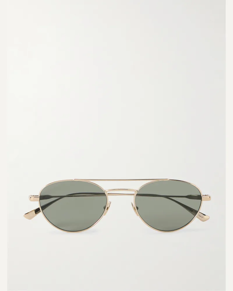 Saint Laurent Goldfarbene Pilotensonnenbrille Gold