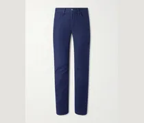 Slim-Fit Cotton-Blend Moleskin Trousers