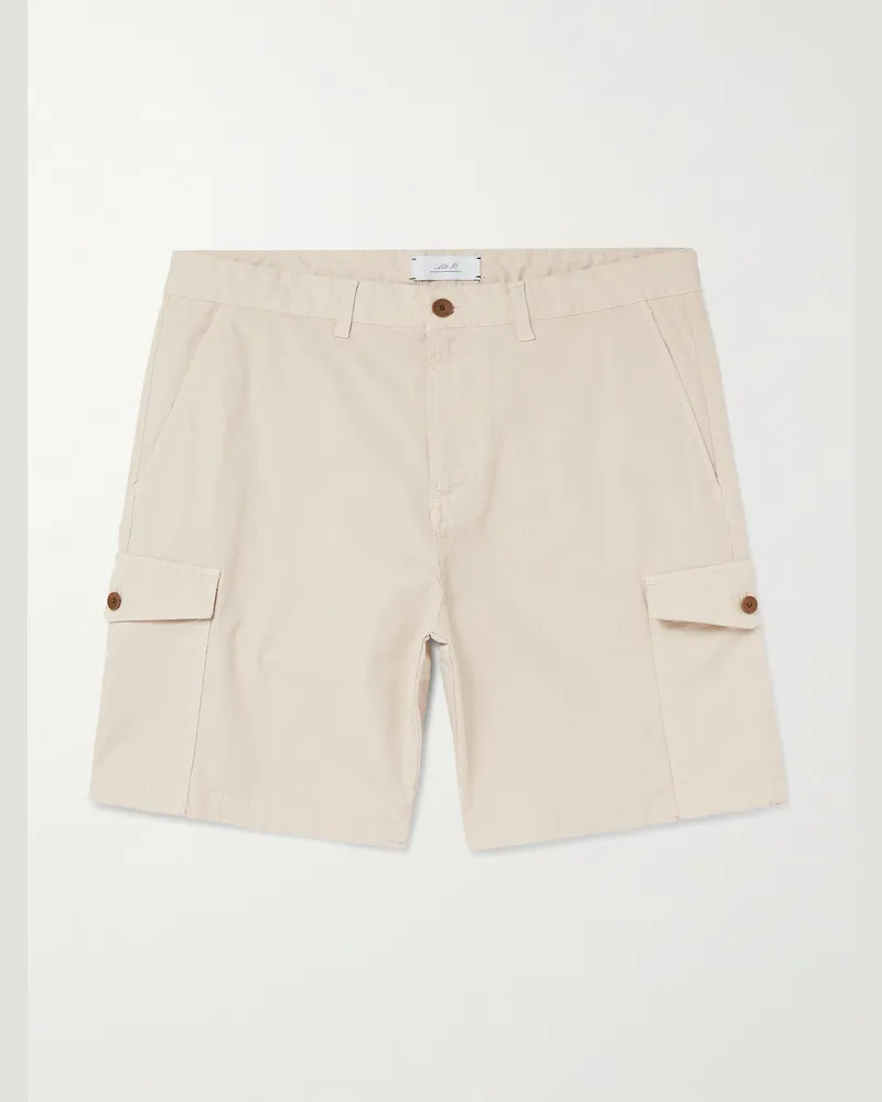 MR P. Gerade geschnittene Shorts aus Ripstop aus einer Baumwollmischung Neutral