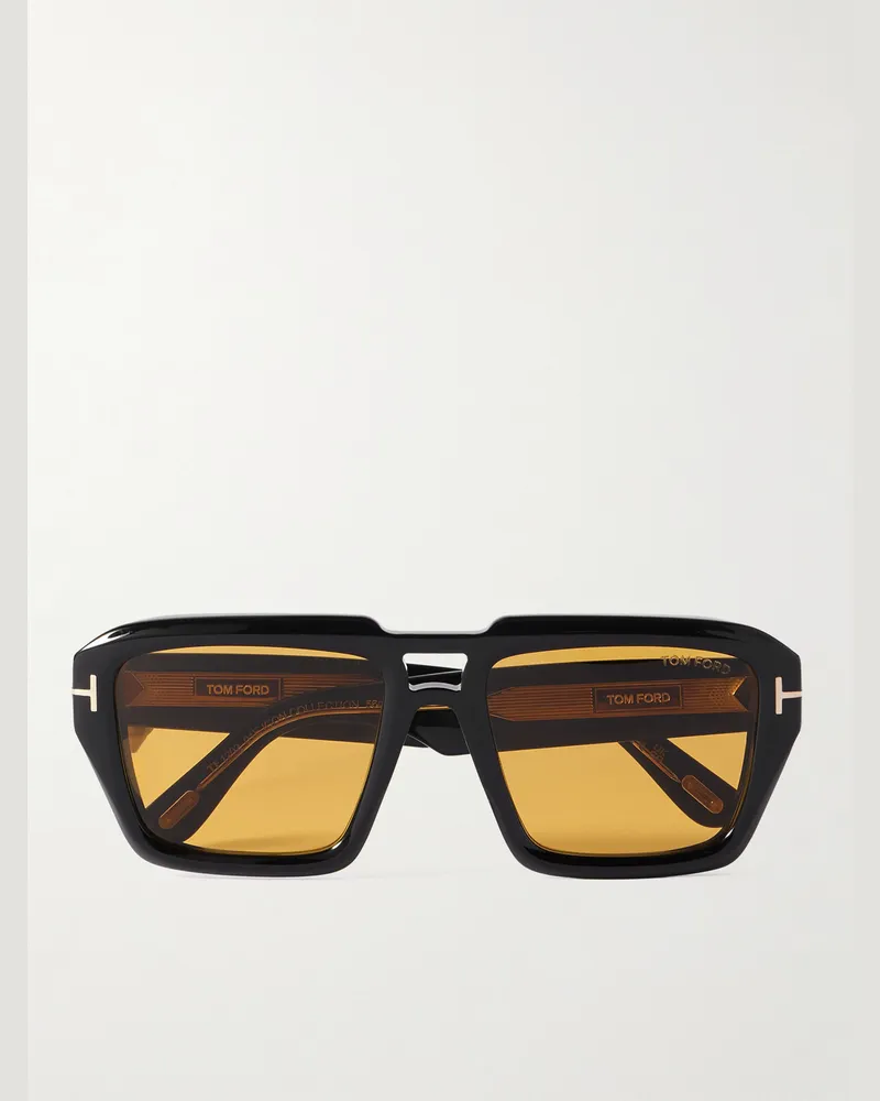 Tom Ford Sonnenbrille mit eckigem Rahmen aus Azetat Schwarz