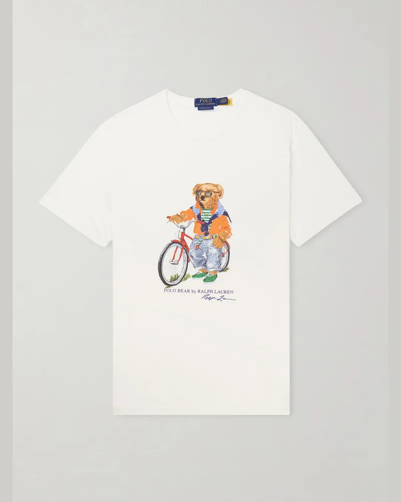 Ralph Lauren T-Shirt aus Baumwoll-Jersey mit Logoprint Weiß