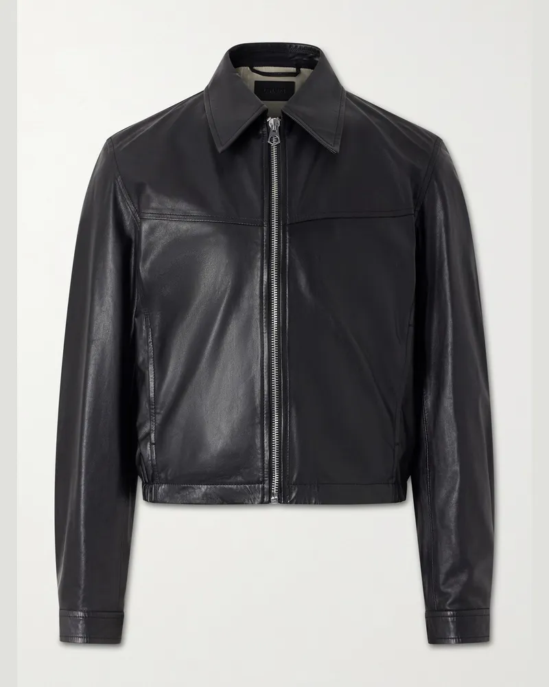 Christophe Lemaire Leather Biker Jacket Black