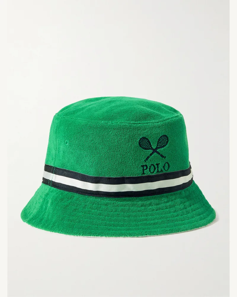 Ralph Lauren Wimbledon Fischerhut aus Baumwollfrottee mit Logostickerei und Webband Grün