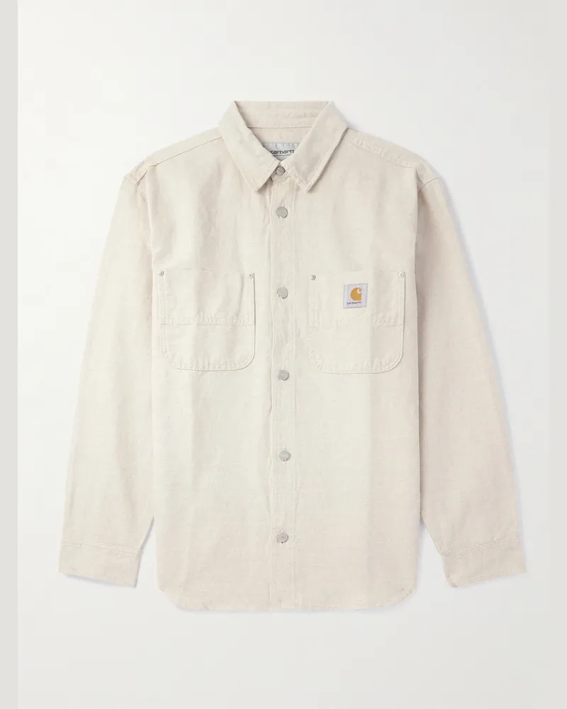 Carhartt WIP Walter Hemdjacke aus Canvas aus einer Baumwoll-Leinenmischung Neutral