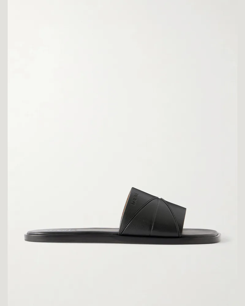 Loewe Origami Leather Sandals Black