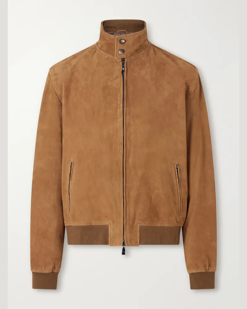 Frescobol Carioca Canela Suede Jacket Brown