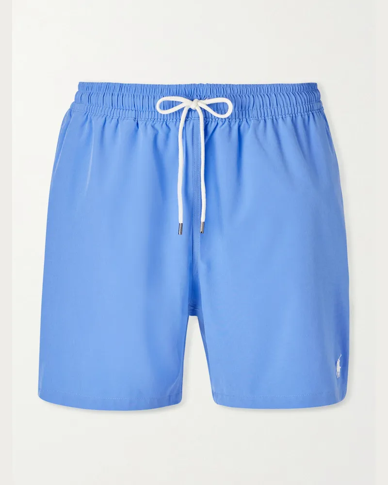 Ralph Lauren Traveler Straight-Leg Mid-Length Swim Shorts Blue