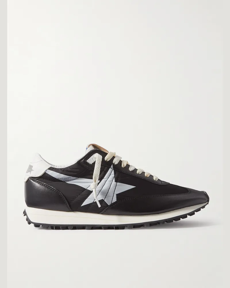 Golden Goose Marathon Leather-Trimmed Nylon Sneakers Black