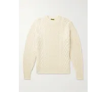 Pullover aus einer Wollmischung in Zopfstrick