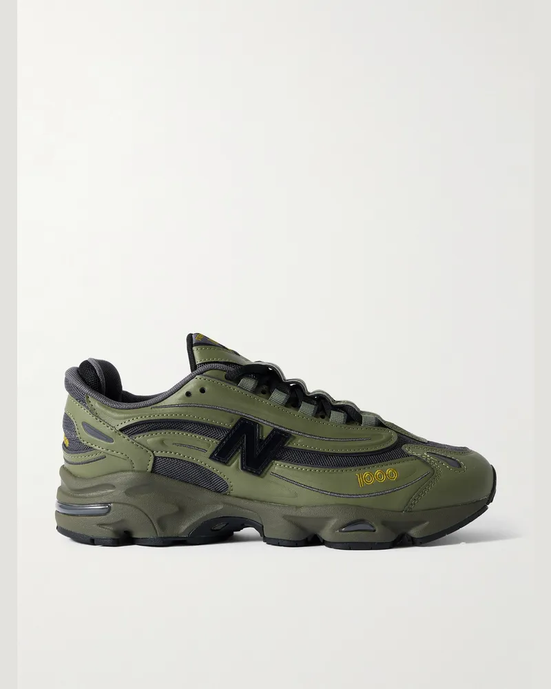 New Balance M1000 Sneakers aus Kunstleder und Mesh mit Stickereien Grün