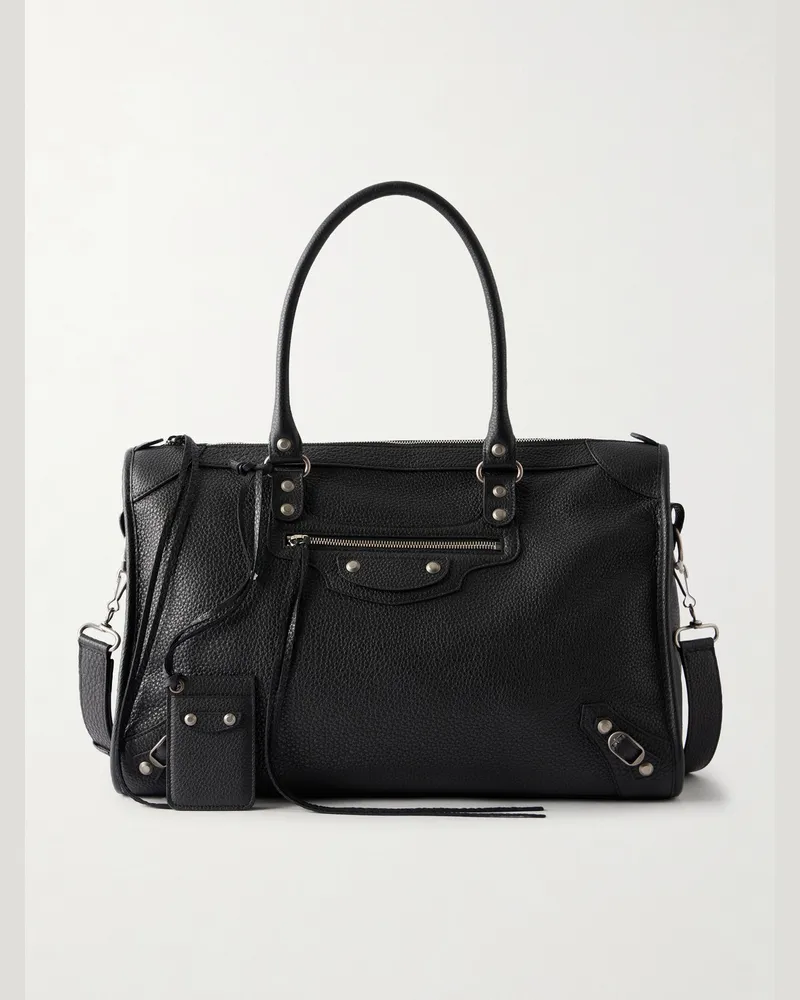 Balenciaga Le City Business Large Full-Grain Leather Weekend Bag Black