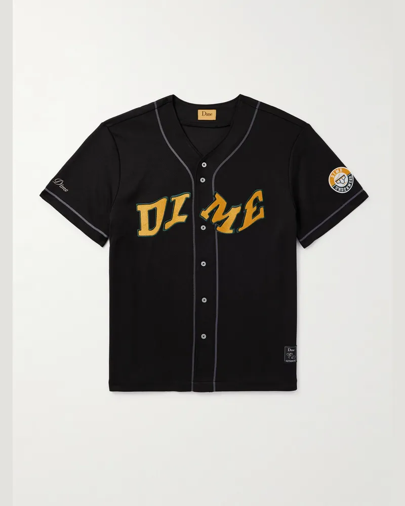 Dime League Hemd aus Jersey mit Logoapplikation Schwarz