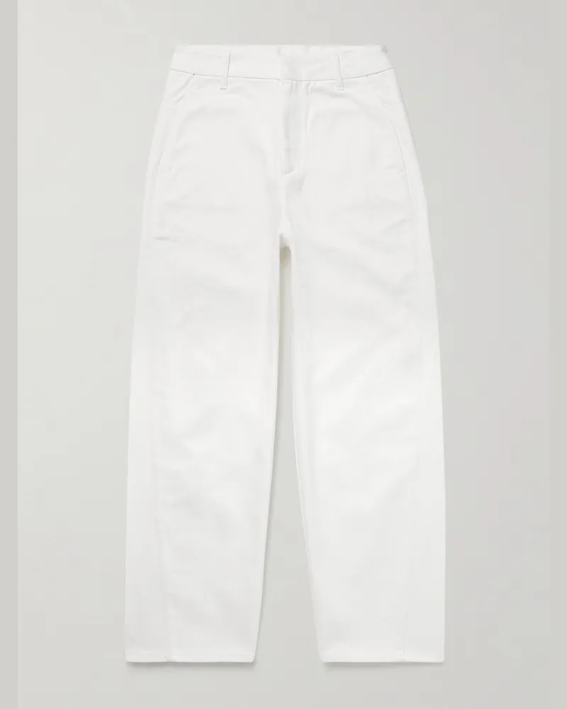 AMOMENTO Barrel-Jeans Weiß