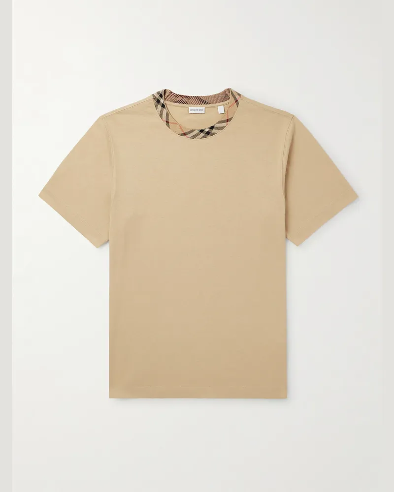 Burberry Cotton-Jersey T-Shirt Neutrals
