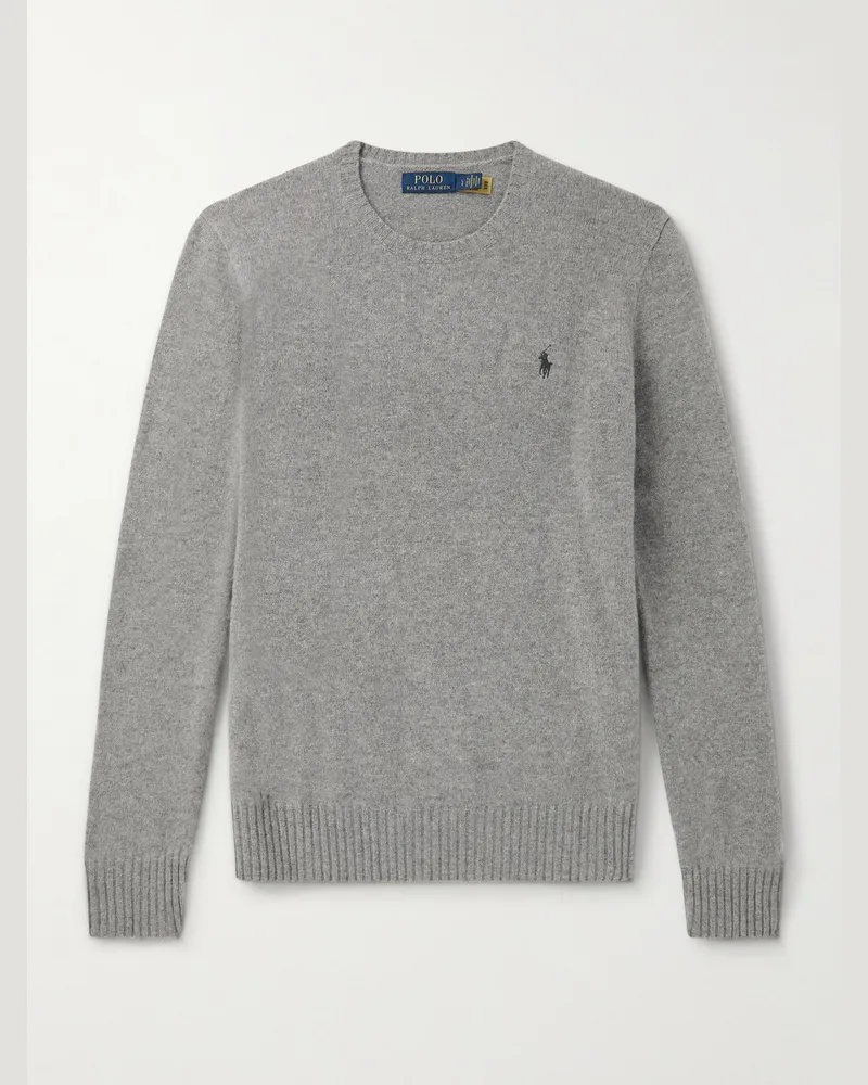 Ralph Lauren Pullover aus einer Woll-Kaschmirmischung mit Logostickerei Grau