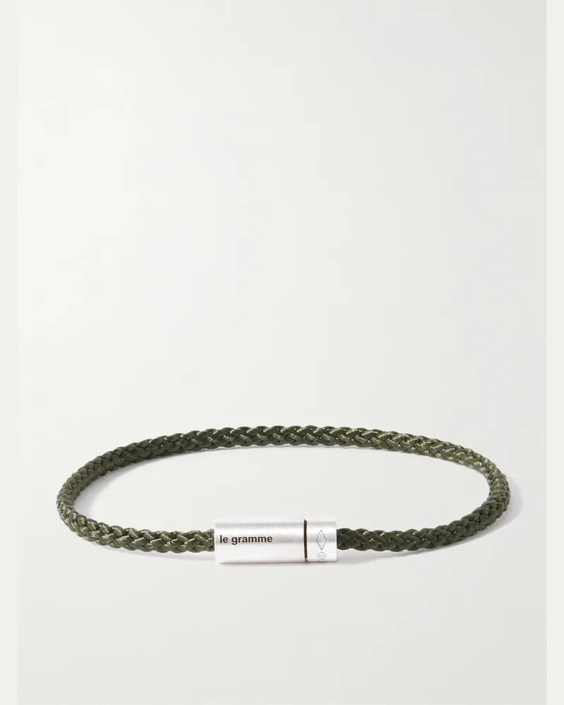 Le Gramme 7g Nato Cable Armband aus Kordel mit Detail aus Sterlingsilber Schwarz