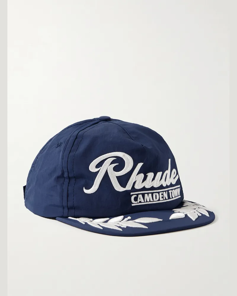 RHUDE Camden Town Baseballkappe aus Nylon mit Logostickerei Blau