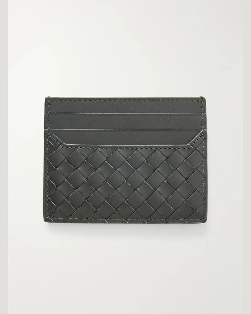 Bottega Veneta Intrecciato Leather Cardholder Green