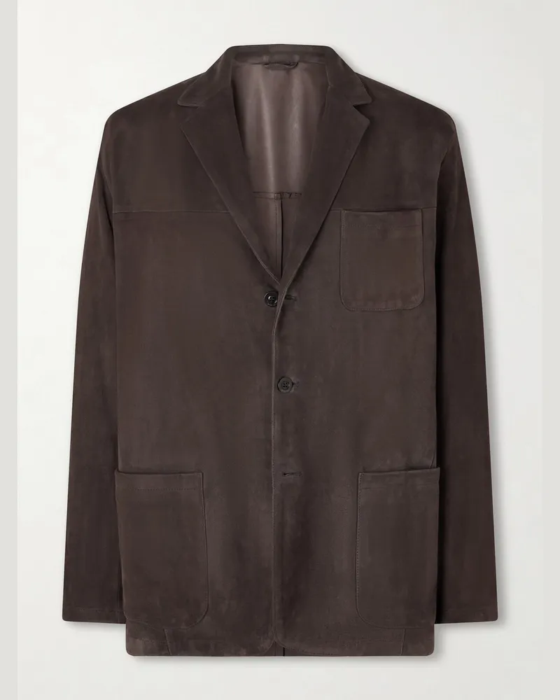 Boglioli Jacke aus Veloursleder Braun