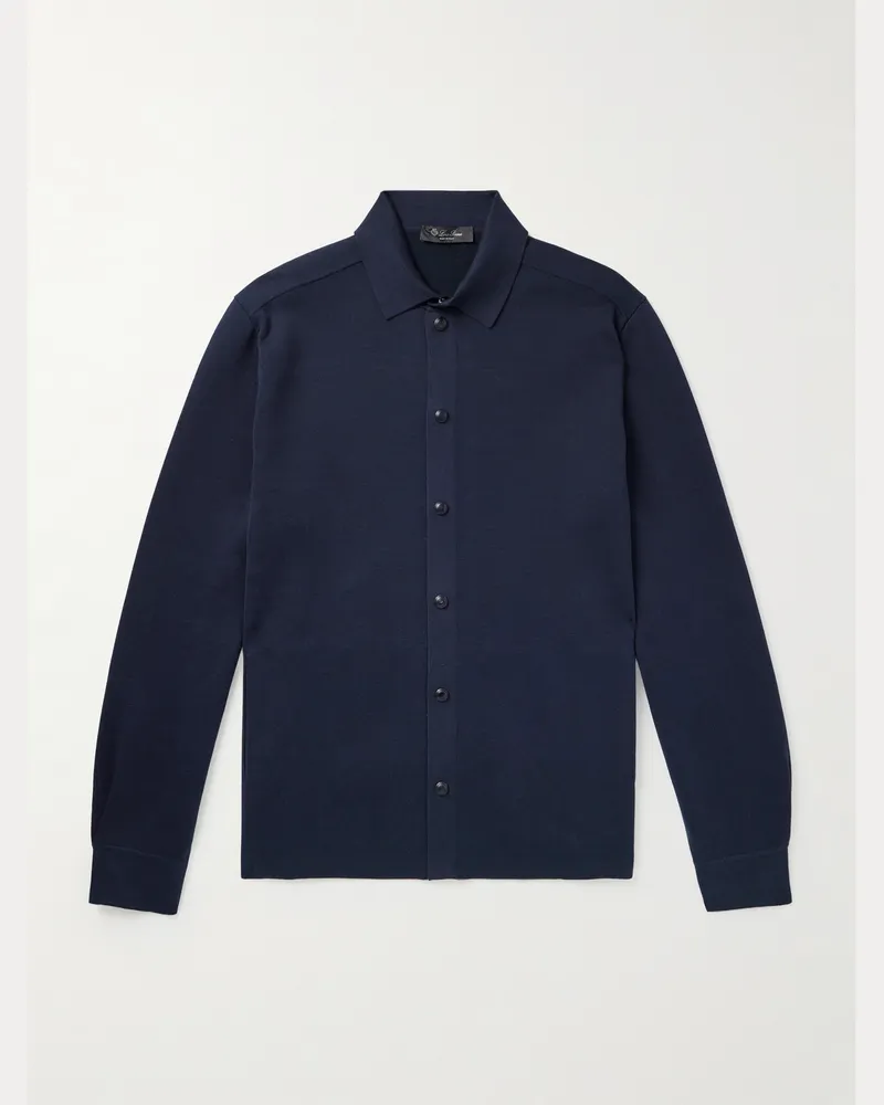 Loro Piana Agapanto Hemd aus Baumwolle Blau
