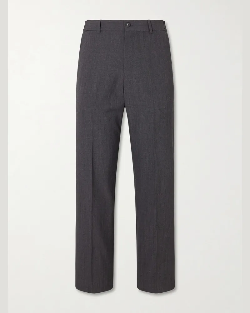 A.P.C. Dylan Straight-Leg Wool-Blend Grain de Poudre Trousers Gray