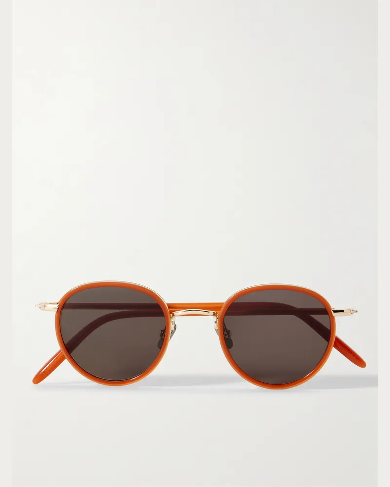 MR P. Cubitts Gifford Sonnenbrille mit rundem Rahmen aus Azetat und goldfarbenen Details Orange