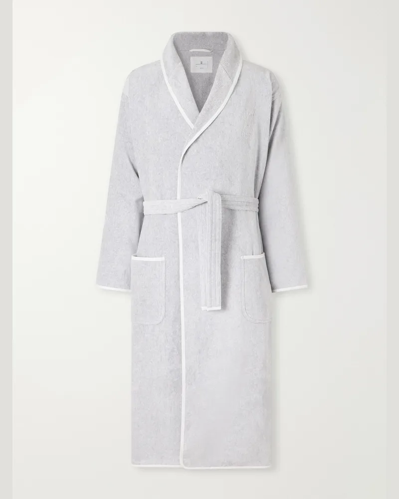 Brunello Cucinelli Logo-Embroidered Cotton-Terry Bathrobe Gray