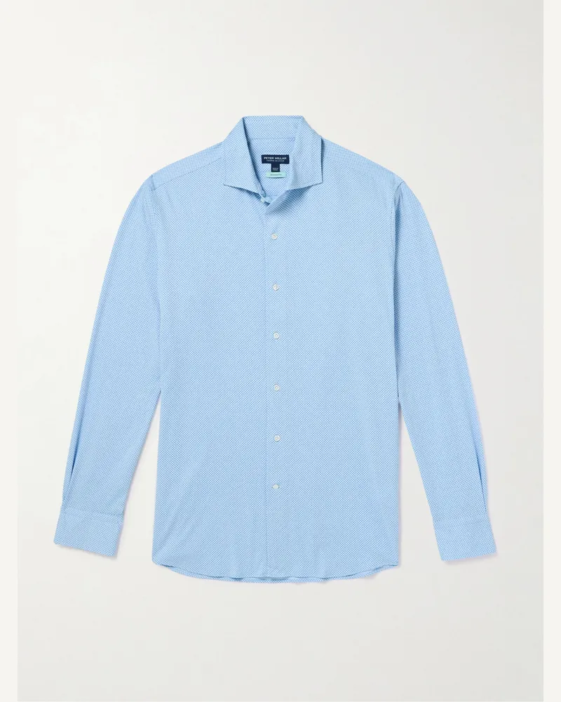 Peter Millar Midlands Hemd aus einer Baumwollmischung mit Print Blau