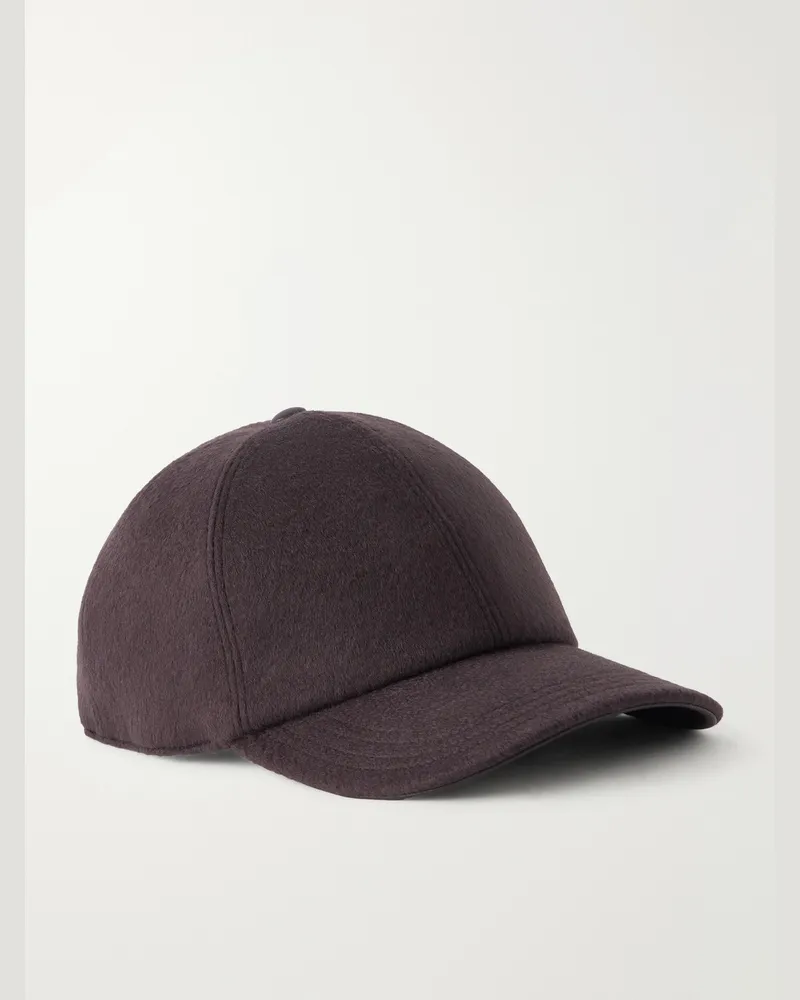 Berluti Brushed Cashmere Cap Brown
