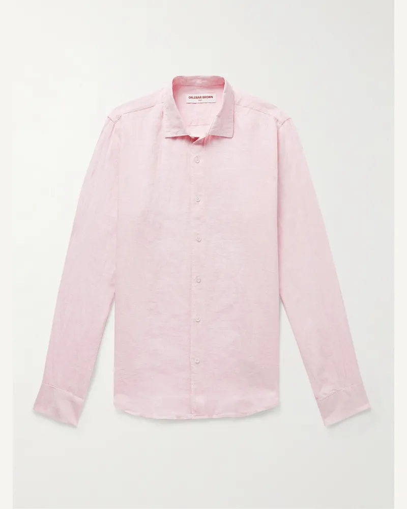 Orlebar Brown Giles Hemd aus Leinen Pink