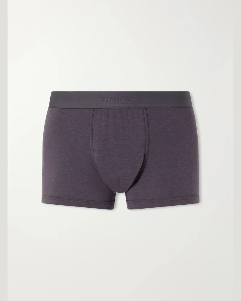 Zimmerli Cozy Comfort Stretch Modal-Blend Boxer Briefs Purple