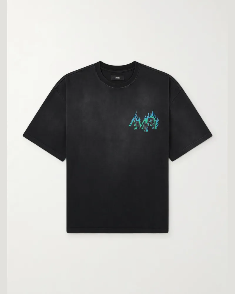 Amiri T-Shirt aus Baumwoll-Jersey mit Logoprint Schwarz